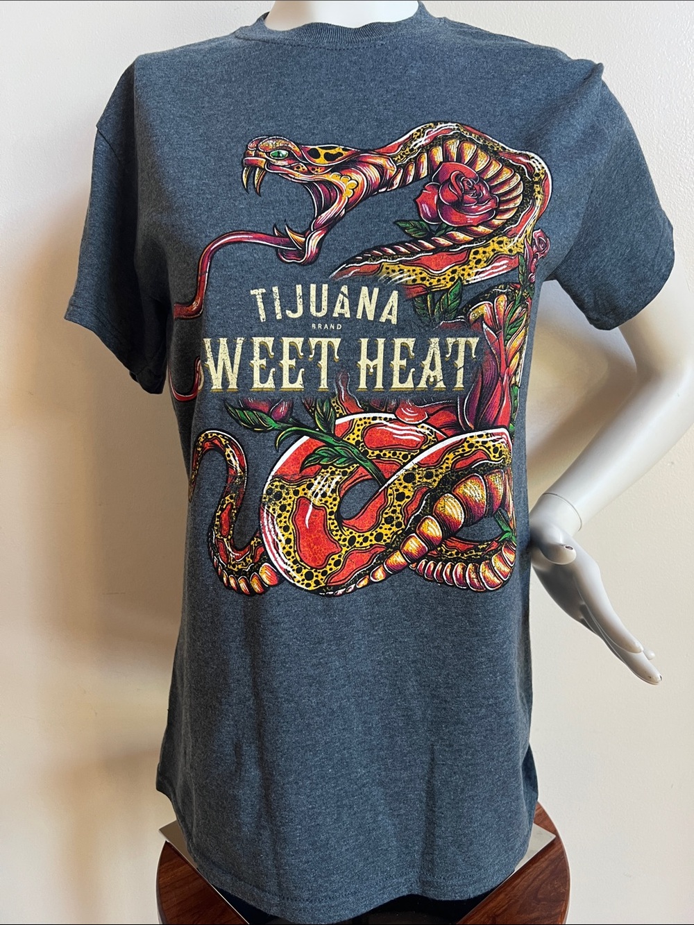 Gildan Charcoal DryBlend Tee with White Logo Print